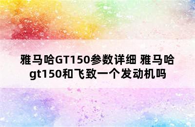 雅马哈GT150参数详细 雅马哈gt150和飞致一个发动机吗